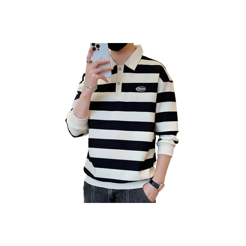 Casual Striped Polyester Sweatshirt-1