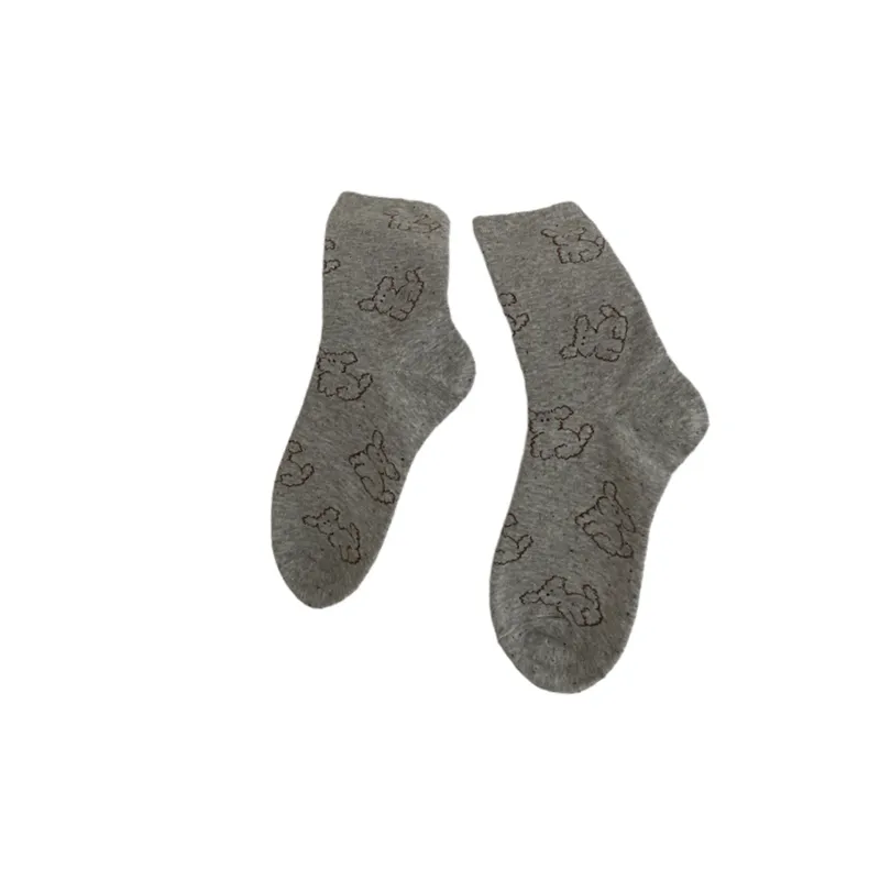 Fashionable Simple Polyester Cotton Mid Calf Sock-1
