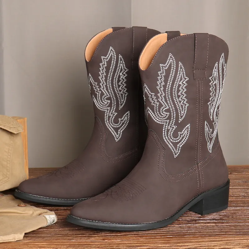 Fashionable Embroidered Knee High Boots-1