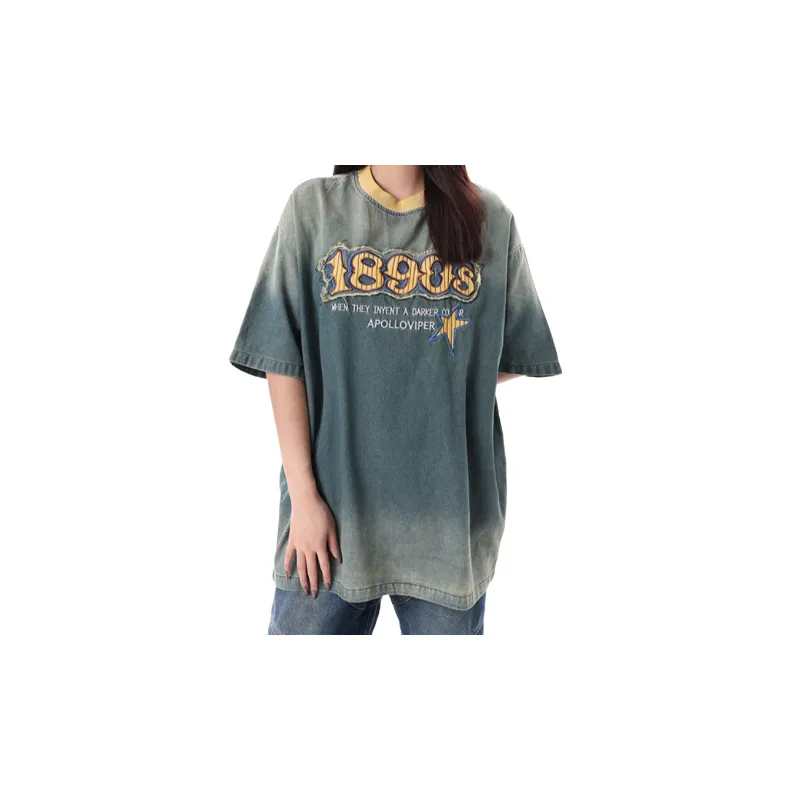 Retro Casual Denim T-Shirt-2