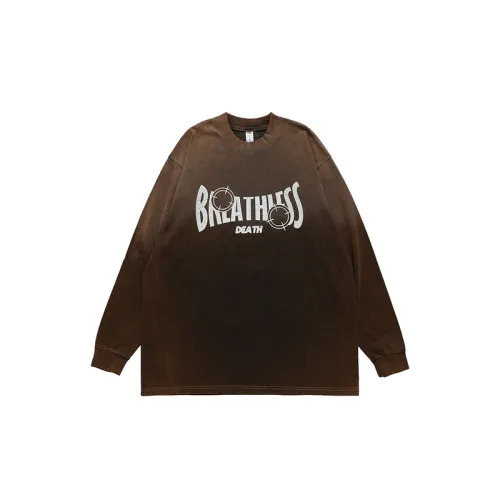 Fashion Distressed Printing Wash Water Long Sleeve T-shirt