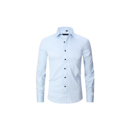 Business Plain Blended Synthetic Fabrics Shirt