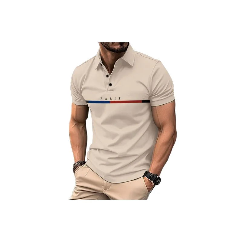 Contrast Color Button T Shirt-0