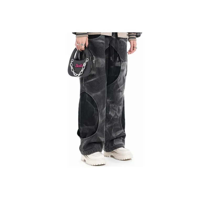 Fake Two Piece Straight Jeans-3