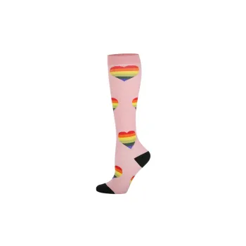 Fashionable Heart Nylon Yarn Mid Calf Sock
