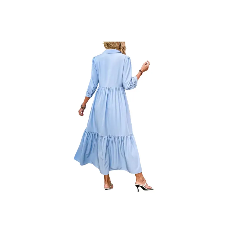 Loose Casual Long Sleeved Dress-3