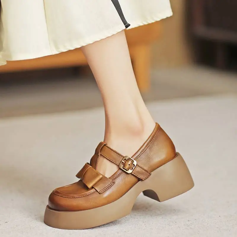 Retro Fashionable Simple Mary Jane Shoes-7