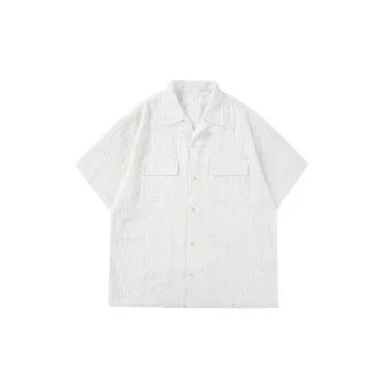 Hollow Out Loose Blended Synthetic Fabrics Shirt