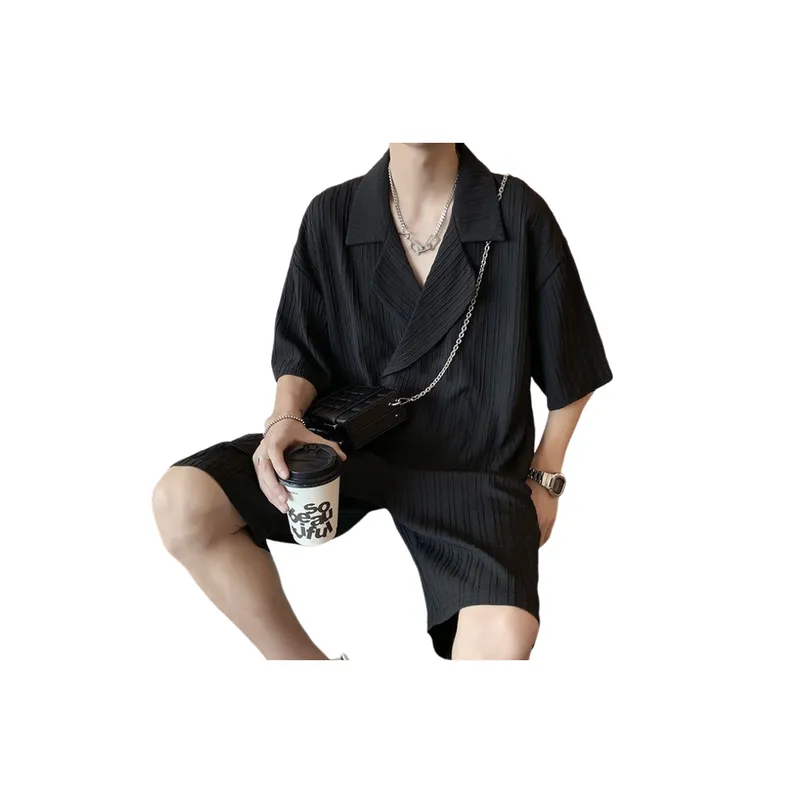 Short Sleeved Shirt And Casual Shorts Set-3