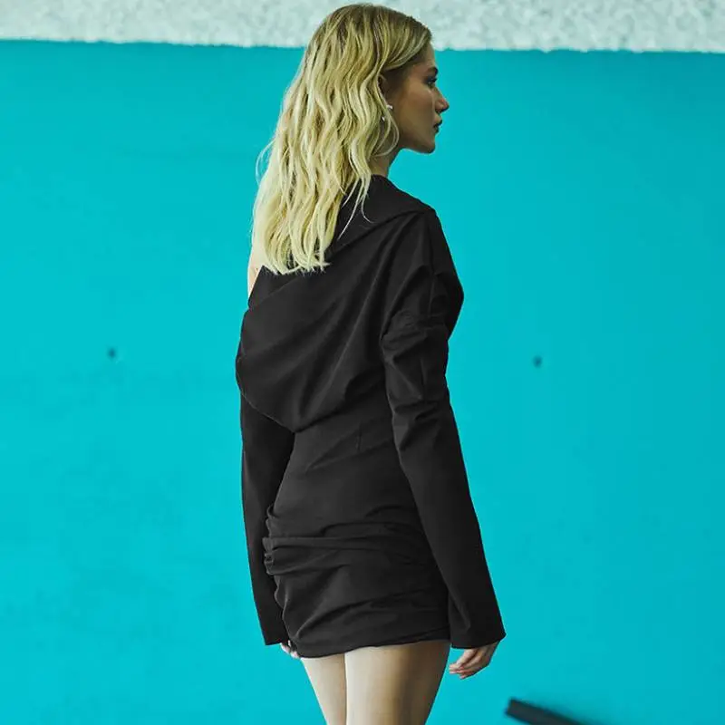 Simple Casual Polyester Dress Women-1