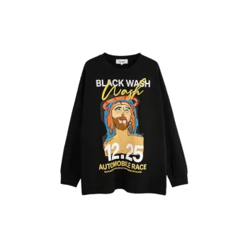 Trendy Cartoon Characters Printed Long sleeved T shirt