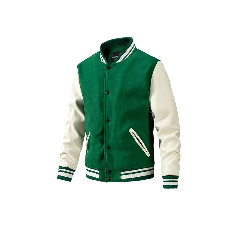 Slim Thin Cotton Wool Color Blocked Jacket-10