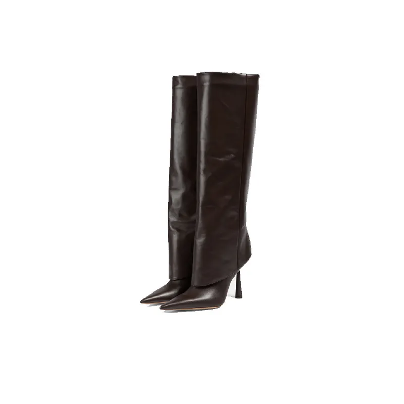 Fashionable Straight Leg Knee High Boots-5