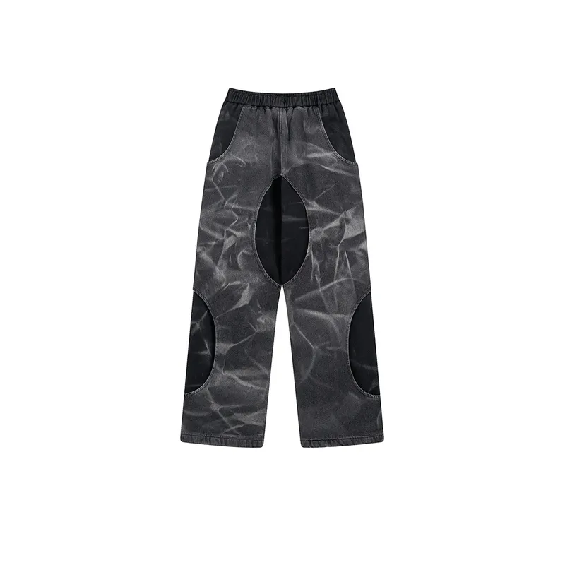 Fake Two Piece Straight Jeans-1