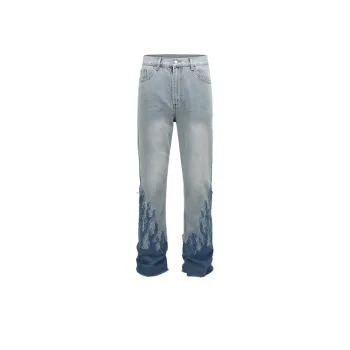 Parisian Flared Pattern Patch Pants