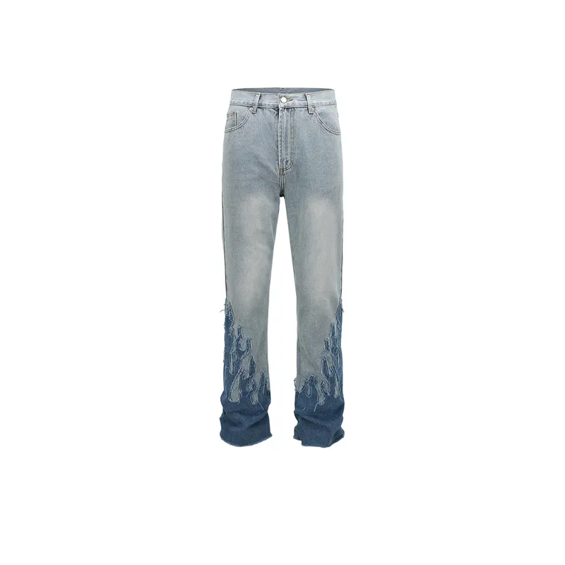 Parisian Flared Pattern Patch Pants-0