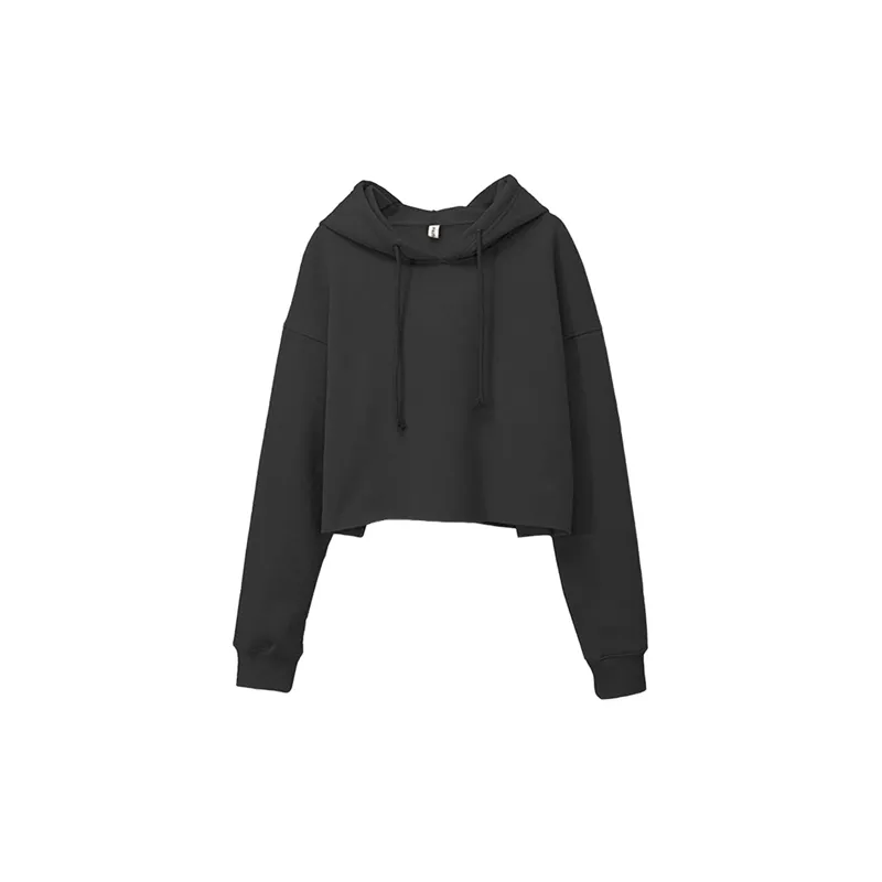 Sporty Plain Cotton Polyester Blend Sweatshirt Women-0