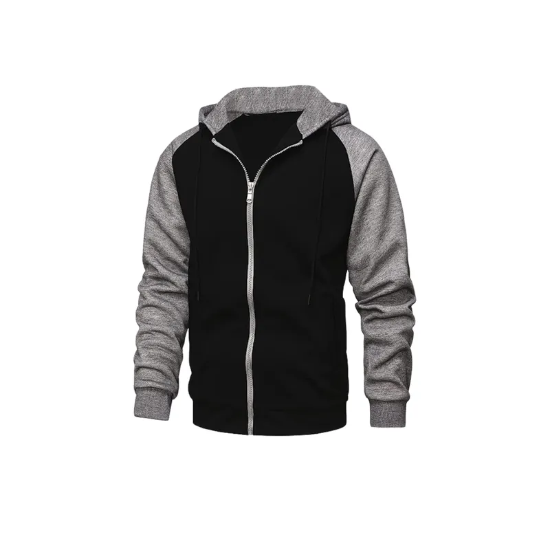 Zipper Contrast Color Sweatshirt-5