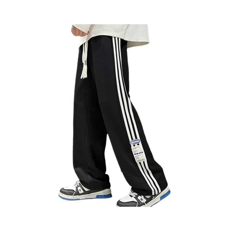 Loose Casual Brand Straight Pants-2