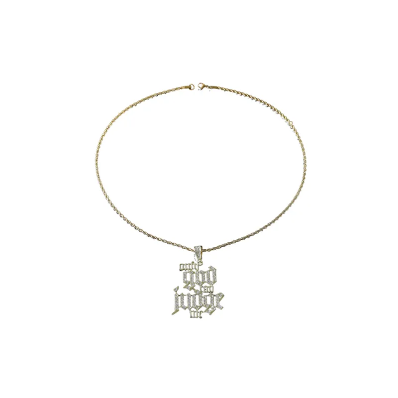 Diamond Letter Pendant Necklace-0