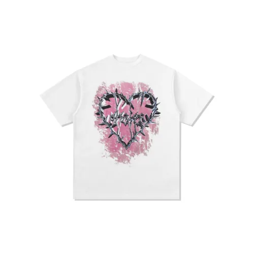 Vintage Spiny Love Print Short sleeved T shirt
