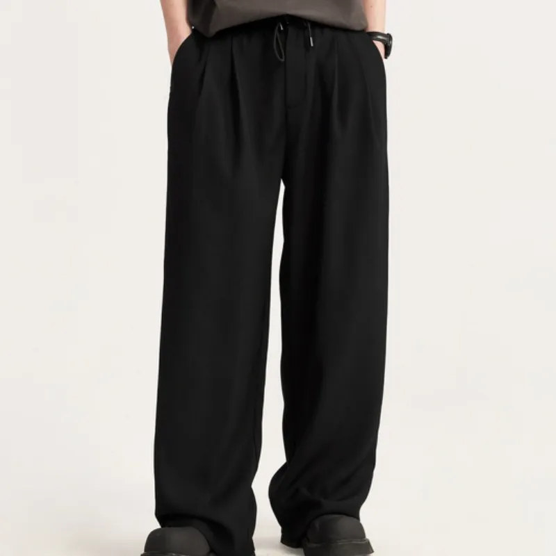Loose Casual Polyester Suit Trousers-8