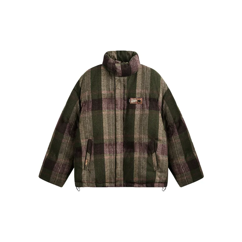 Plaid Loose Quilted Jacket-4