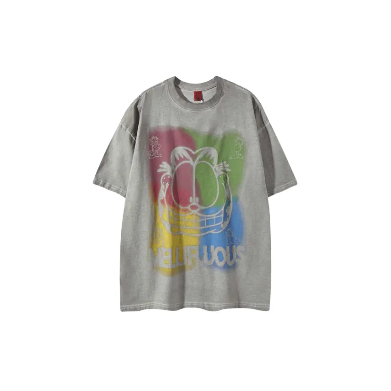 Fashionable Loose Cotton Blended Fabric T Shirt-0