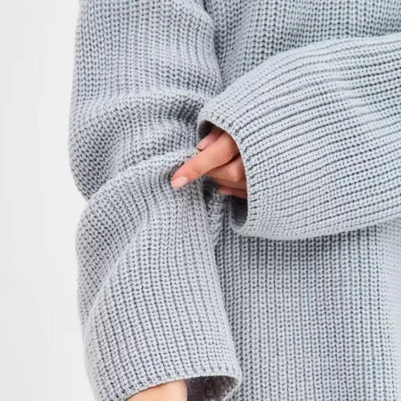 Plain Casual Sweater Women-3