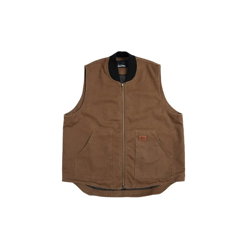 Simple Zipper Cotton Vest-0