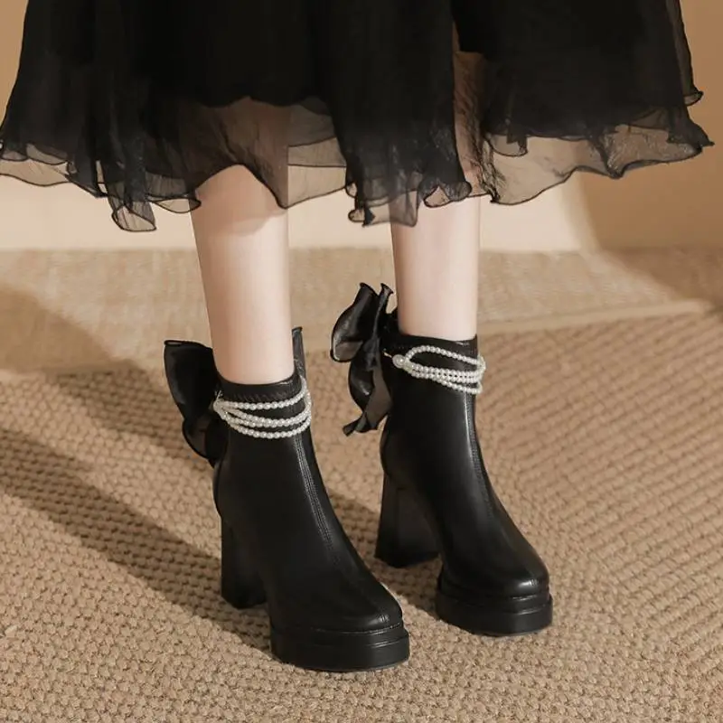 Simple Bow High Heels-6