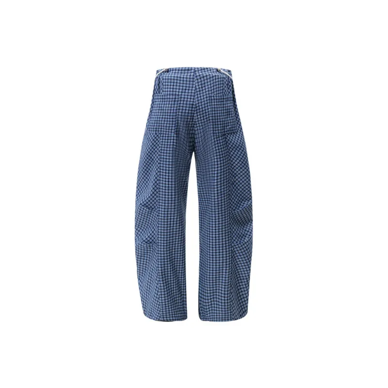 Fashion Plaid Polyester Casual Pants Unisex-1
