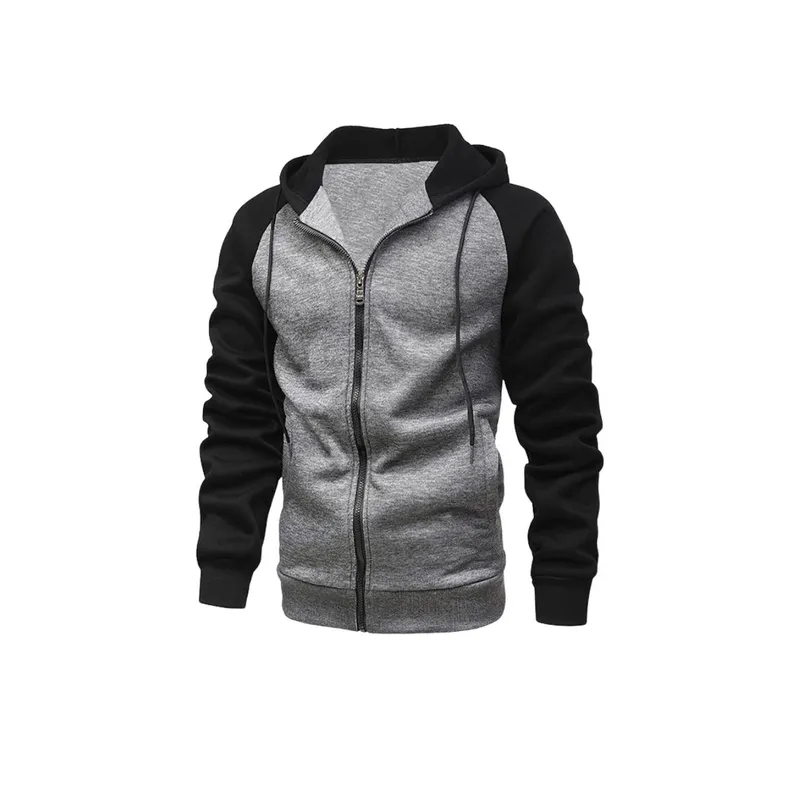 Zipper Contrast Color Sweatshirt-7