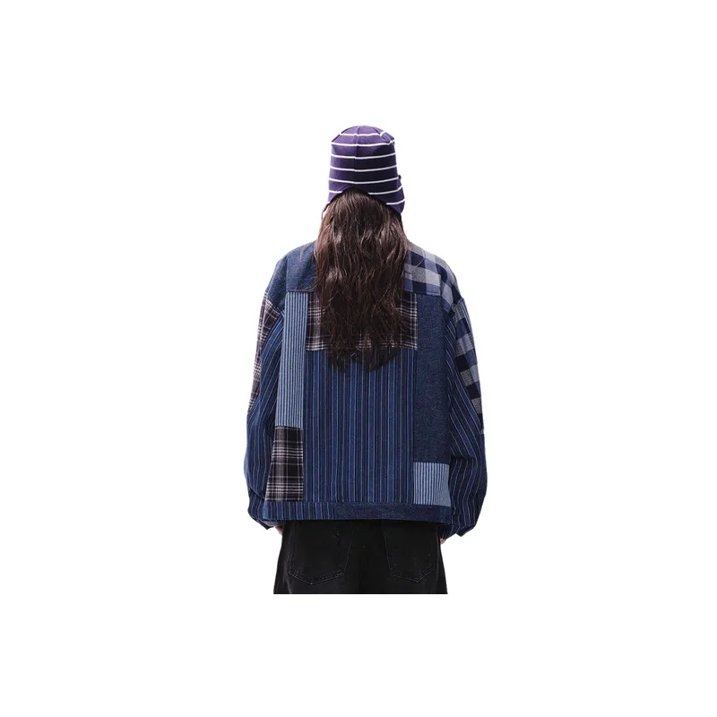 Basics Contrast Color Denim Jacket Women-3