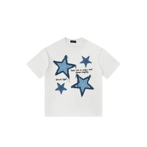 Retro Hip-Hop Five-Star Print T-Shirt