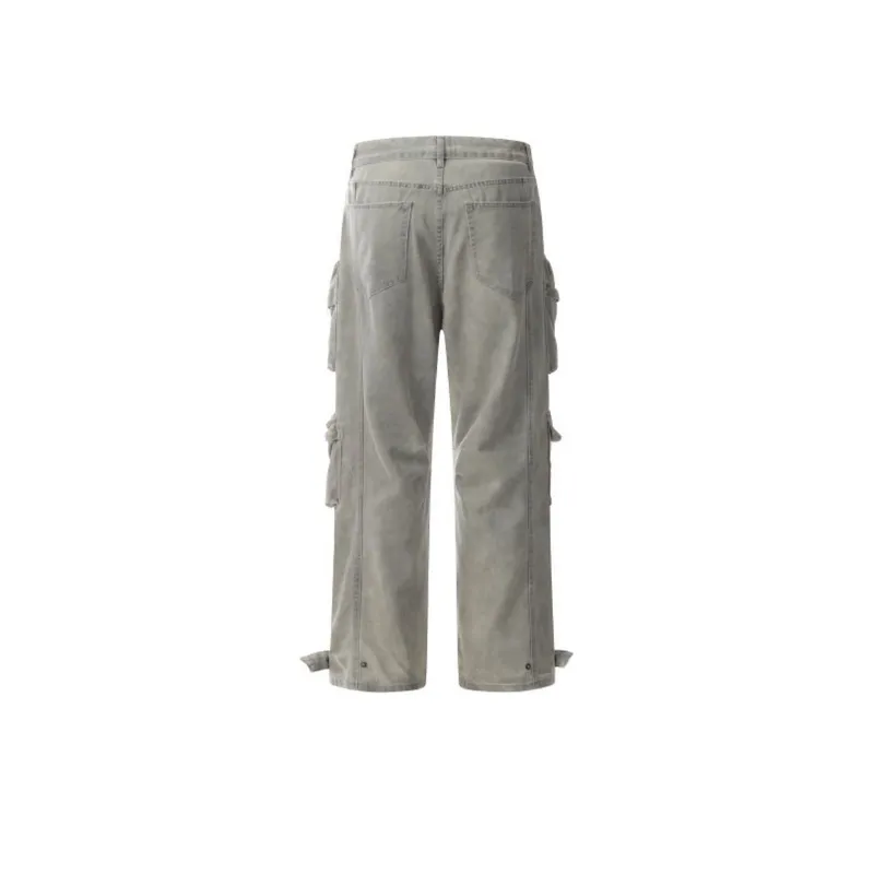 Lace Up Casual Multi Pocket Pants-1