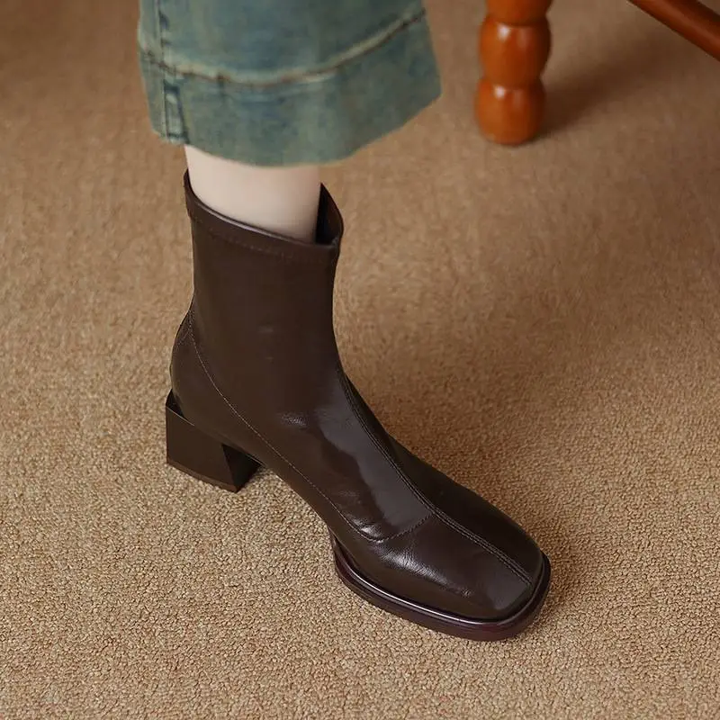 Casual Fashionable Plain Ankle Boots-5
