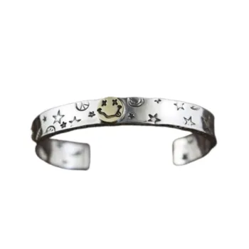 Silver Smiley Face Retro Bracelet