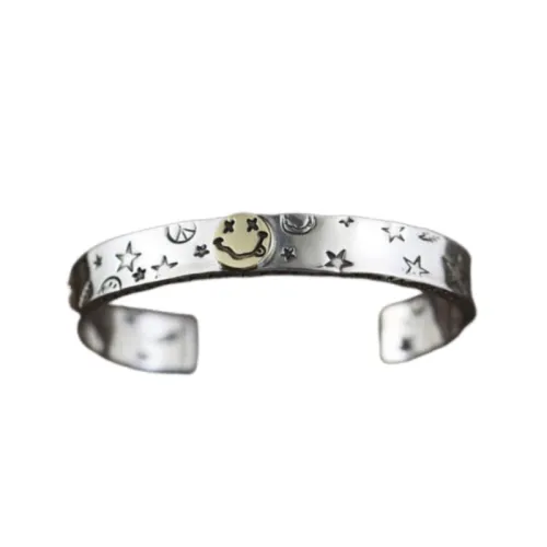 Silver Smiley Face Retro Bracelet