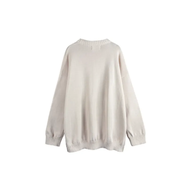 Retro Letter Design Trendy Loose Sweater-3