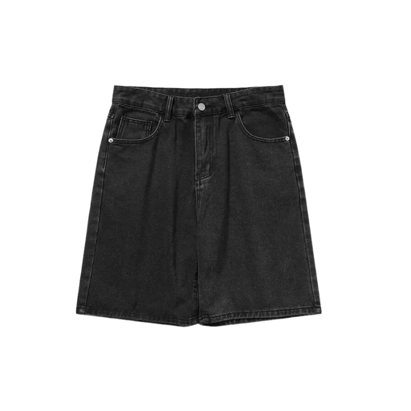 Sporty Loose Denim Shorts-1