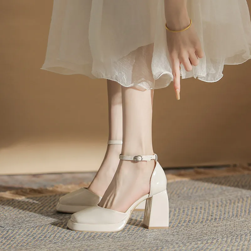 Simple Waterproof High Heels-8