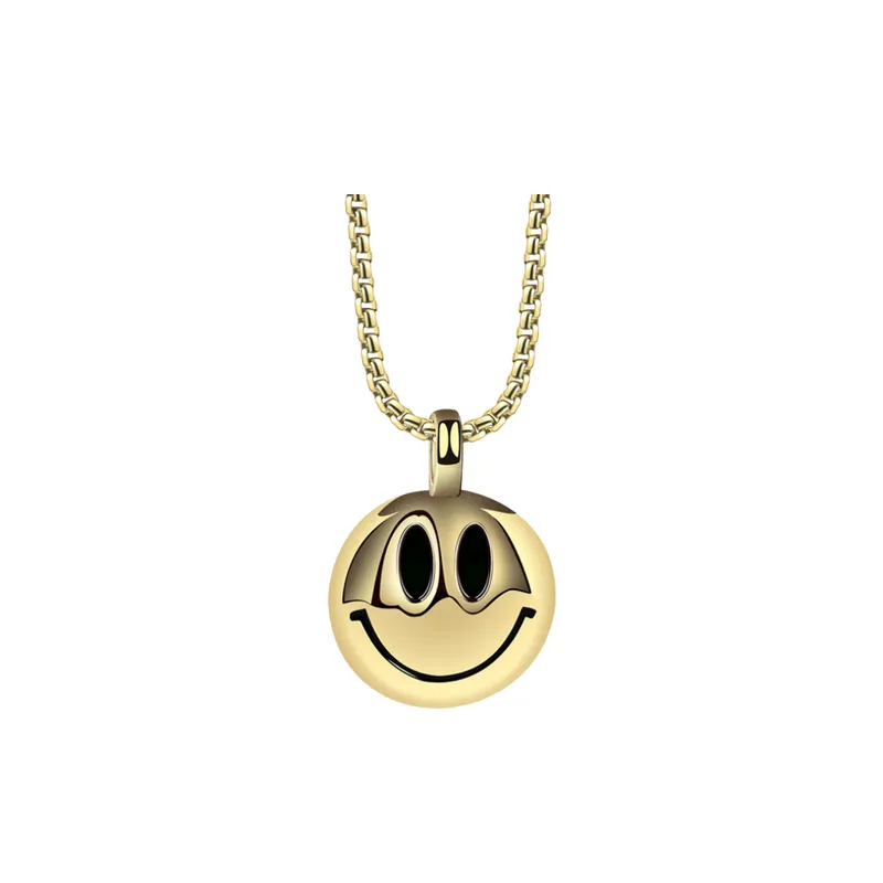 Titanium Steel Smiley Face Pendant Necklace