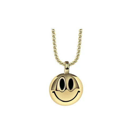 Titanium Steel Smiley Face Pendant Necklace