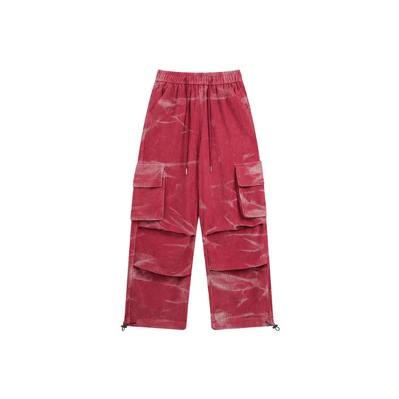 Retro Corduroy Washed Casual Long Trousers-4