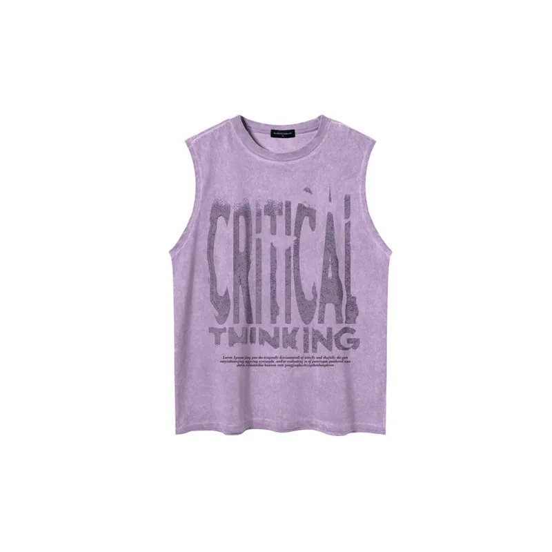 Loose Distressed Washed Sleeveless Vest