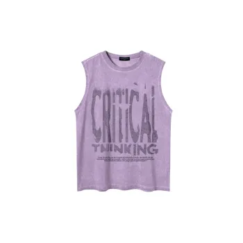 Loose Distressed Washed Sleeveless Vest