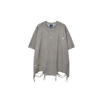 Casual Ripped 100% Cotton T Shirt