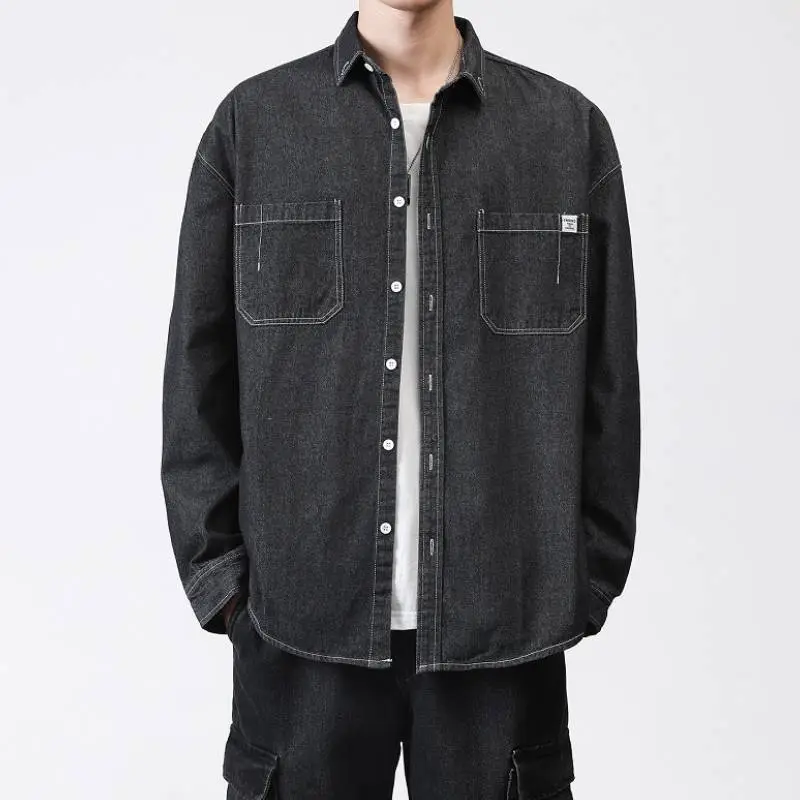 Fashionable Loose Denim Shirt-1