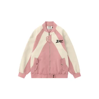 Street Fashion Color Matching Loose Motorcycle Style Jacket